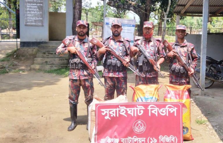 জৈন্তাপুর-কানাইঘাট সীমান্তে বিজিবির অভিযান: ৪৬ লক্ষাধিক টাকার চোরাই পণ্য জব্দ